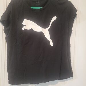 Puma Black T-Shirt with White Logo